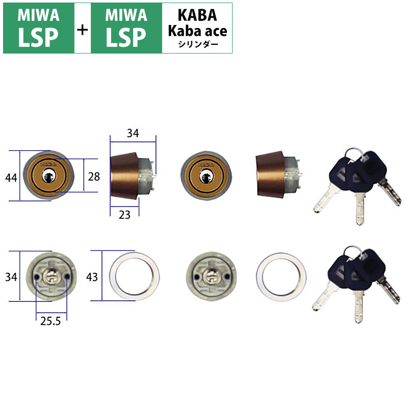 商品紹介】Kaba ace(カバエース)交換用シリンダー3250R MIWA(美和