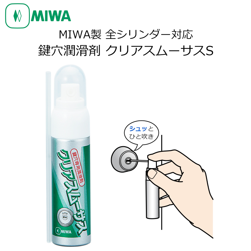 【商品紹介】MIWAシリンダー専用 万能型潤滑剤 クリアスムーサスS 15ml
