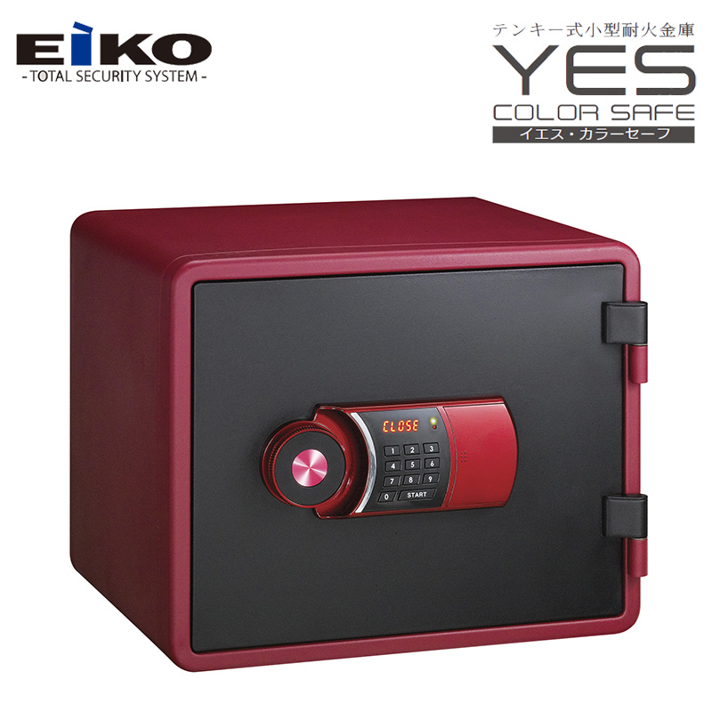 【商品紹介】EIKO(エーコー) テンキー式小型耐火金庫 イエス・カラーセーフ YESM-020RD(レッド)