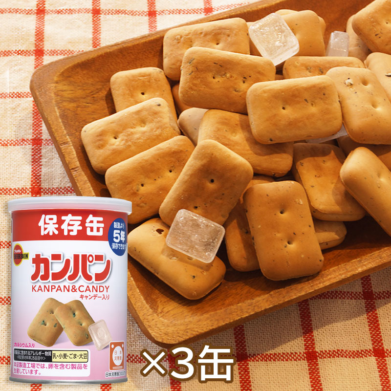 【商品紹介】ブルボン 缶入りカンパン100g(5年保存) 3缶セット